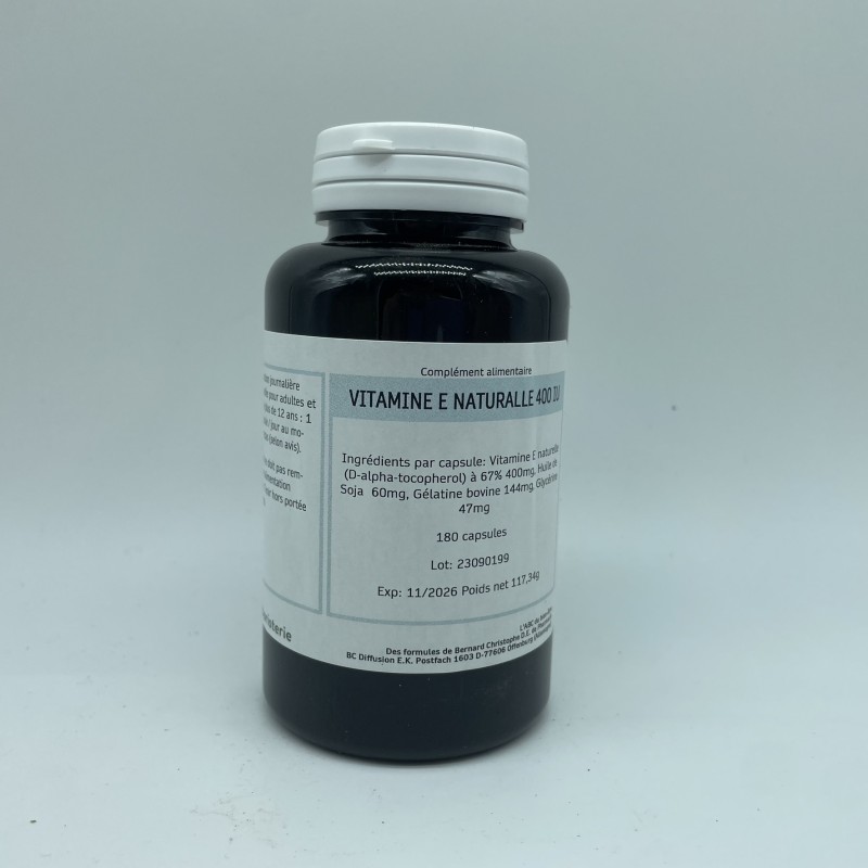 Vitamine E naturelle 400UI 180 capsules